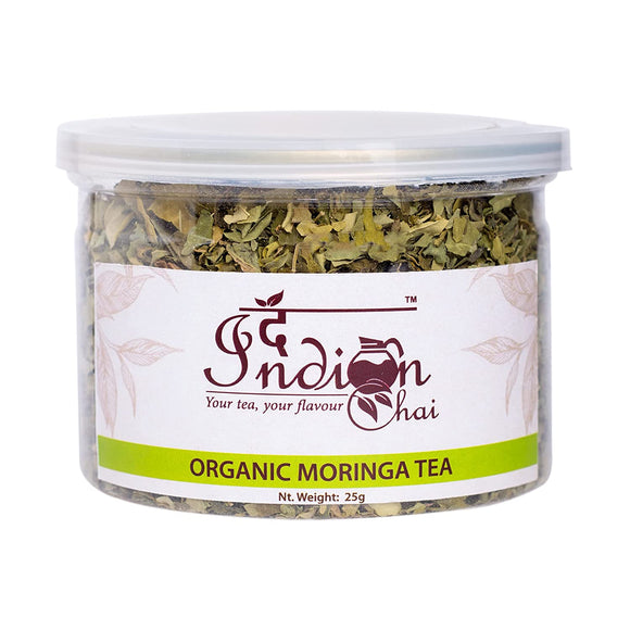 The Indian Chai - Organic Moringa Tea | Boosts Immunity, Eases Digestion, Helps with Blood Sugar, Herbal Tea, 25g