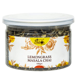 The Indian Chai - Lemongrass Masala Chai 100g Blended with Adrak, Dalchini, Elaichi, Loung and Gol Mirch for Digestion & Relaxation