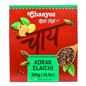 Chaayos Adrak Elaichi Tea (Ginger and Cardamom) - Premium Desi Chai Patti for Authentic Masala Flavour | Immunity Booster- 300g [150 Cups]