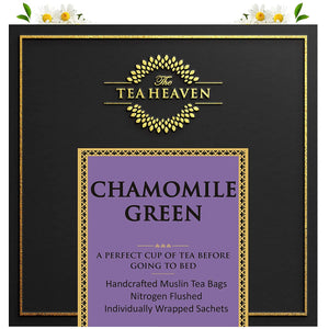 The Tea Heaven | Diwali Gift - Chamomile Green Tea-Organic Chamomile-Promotes Better Sleep and Fight Depression-100 % Natural Ingredients-17 Tea Bags (16+1 Free Samples)