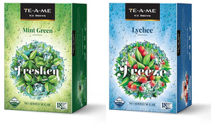 TE-A-ME Ice Brews Cold Brew Ice Infusion, Lychee, 18 Pyramid Infusion Bags - Ice Brews Cold Brew Ice Tea, Green Mint, 18 Pyramid Bags