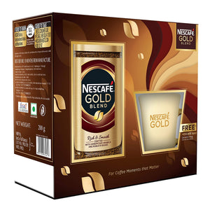 Nescafe Gold Blend Rich and Smooth Solube Instant Coffee Powder - 200 g Glass jar with Premium Ceramic Mug Free