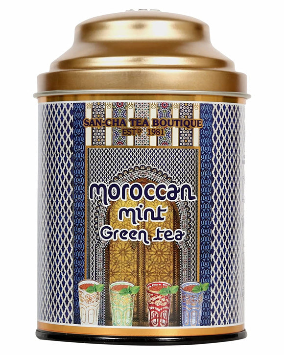 Sancha Tea Boutique Moroccan Mint Green Tea, All Natural Tea (100X3 Cups) Real Mint Leaves Blend, Spearmint Tea, Green Tea Immune, Low Bitterness, Zero Calories & Improves Metabolism, Herbal Tea for PCOS & PCOD…