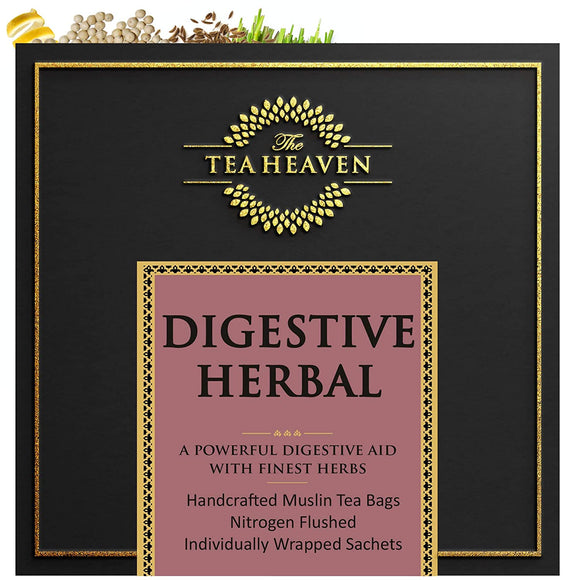 The Tea Heaven | Diwali Gift - Digestive Herbal Tea(Wellness Tea) -Relieves Gas and Stomach Discomfort- 100 % Organic Ingredients- 17 Tea Bags(16+1 Free Sample)- No Caffeine