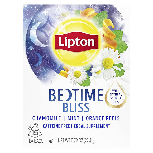 Lipton Herbal Supplement, Bedtime Bliss, 15 ct