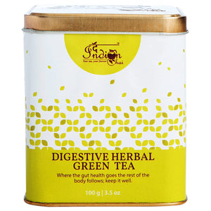 The Indian Chai - Digestive Herbal Green Tea 100g with Chamomile, Peppermint, Lavender, Calendula etc for Detox, Weight Loss & Digestion and Good Sleep