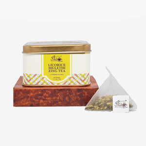 The Indian Chai - Licorice Mulethi Zing Tea 15 Pyramid Tea Bags with Spearmint for Immunity and Stress