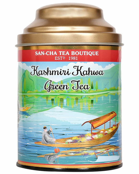 Sancha Tea Boutique Kashmiri Kahwah Tea (75+Cups) 100% Rainforest Alliance Certified Real Spices, Desi Kahwa, Detox Green Tea