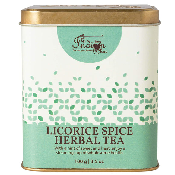 The Indian Chai - Licorice Spice Herbal Tea 100g with Vanilla, Orange Peel, Clove, Ginger etc for Immunity, Supports Digestion, Helps Relieve Stress