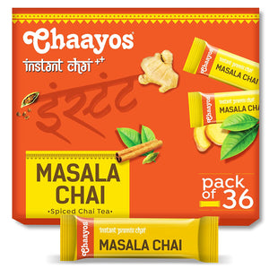 Chaayos Instant Tea Premix - Masala Flavour - Regular Sugar (14g * 36 Sachets ) (Makes 100ml) | Masala Tea Powder | Premix Tea | Masala Chai | Assam Tea | Desi Chai |