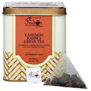 The Indian Chai - Kashmiri Kahwa Green Tea 30 Pyramid Bags