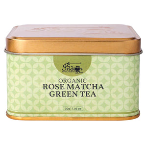 The Indian Chai - Organic Rose Matcha Green Tea Powder 30g, Makes Immune System Stronger, Eases Sore Throat, Relieves Stress, Benefits Skin