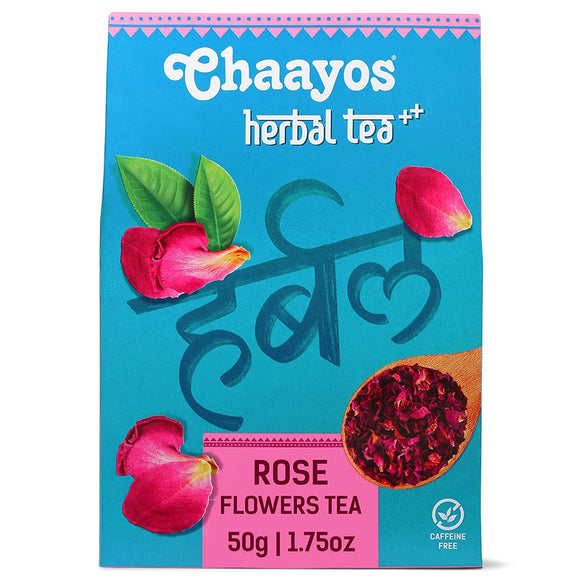 Chaayos Herbal Rose Tea - 50 GM | Grade A Rose Tea | Natural Sun Dried Petals | Herbal Tea | Flower Tea | Organic Tea | Tea
