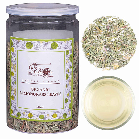 The Indian Chai – Organic Lemongrass Tea Loose Leaves 100g, Caffeine Free Herbal Tea for Detox, Helps with Digestion & Cholesterol, Boosts Immunity, Also Use in Cooking & making Iced Tea