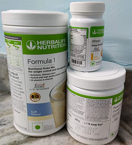 Herbalife Nutrition Weight Loss Package F1 (Kulfi) and Personalized Protein Powder (PPP) and Afresh (Lemon)
