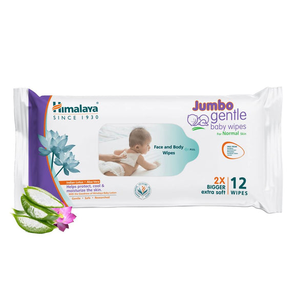 Himalaya Jumbo gentle baby wipes (12 Wipes)