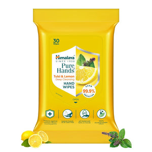 Himalaya Pure Hands Tulsi & Lemon Deep Cleansing Hand Wipes (30 Wipes)