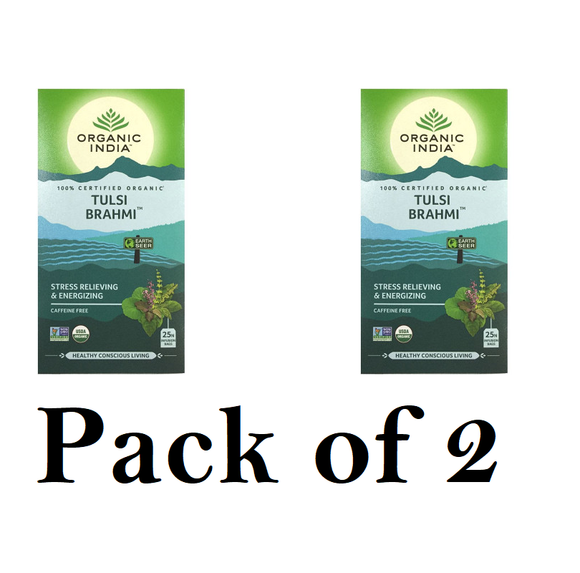 Organic India Tulsi Brahmi Tea (Pack of 2) 25 Dip Each