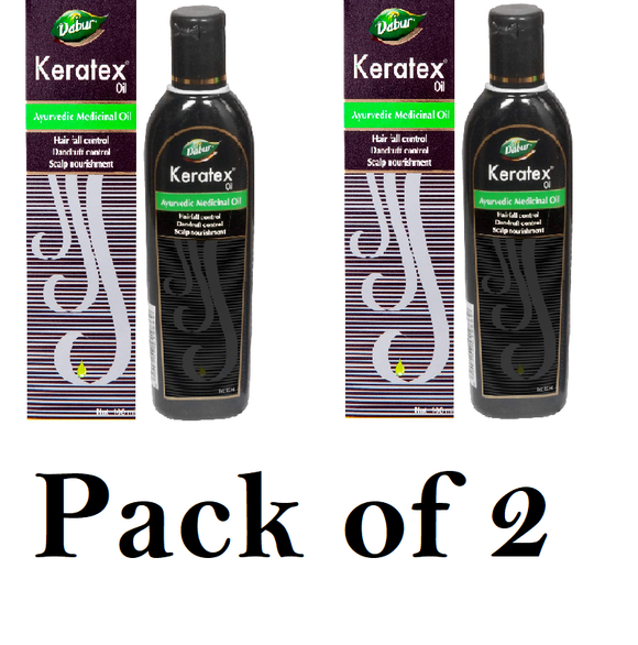 Dabur Keratex Oil Ayurvedic Medicinal Oil Reduces Hairfall, (Pack of 2) 100 Ml Each