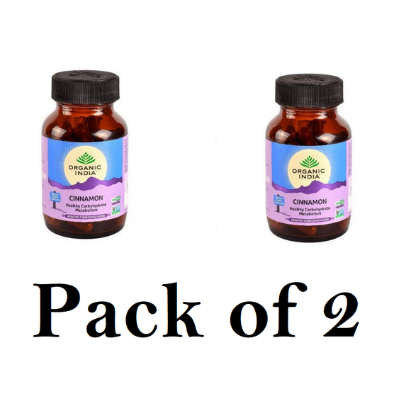 Organic India Cinnamon Capsule (Pack of 2) 60caps Each