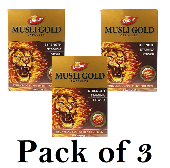 Dabur Musli Gold Capsules (Pack of 3) 10caps Each