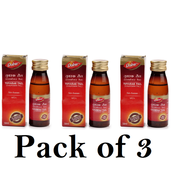 Dabur Tuvarak Tail (Chalmogra Oil) (Pack of 3) 50ml Each