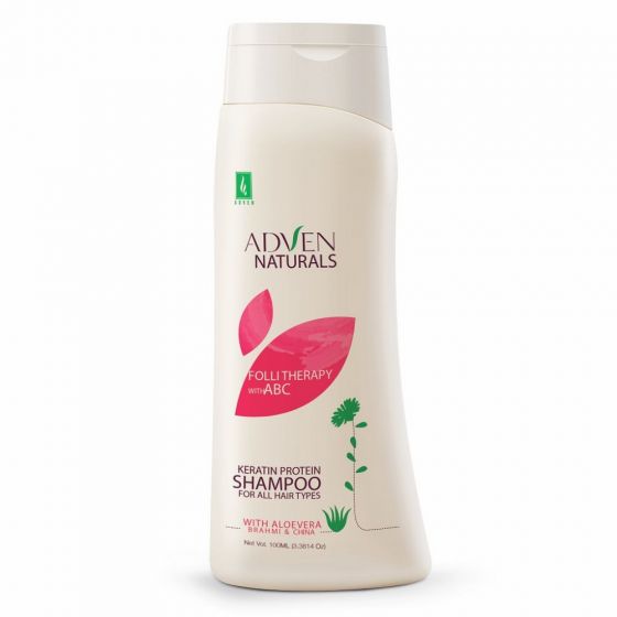ADVEN FOLLI THERAPY KERATIN PROTEIN SHAMPOO WITH ABC (ALOEVERA,BRAHMI & CHINA) 100GM