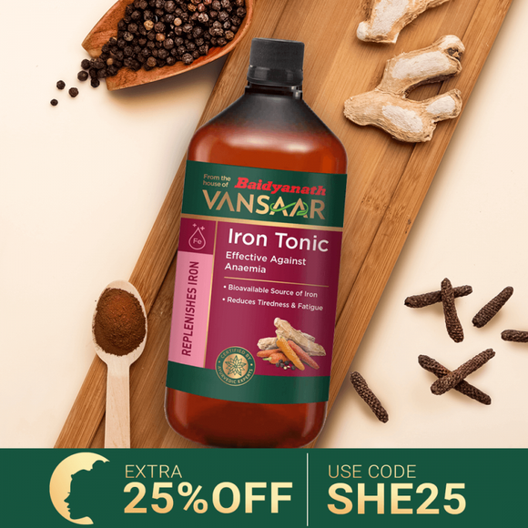 Baidyanath Vansaar Iron Tonic (From The House Of Baidyanath) | Ayurvedic Formulation To Restore Iron Deficiency In Women - 450 Ml