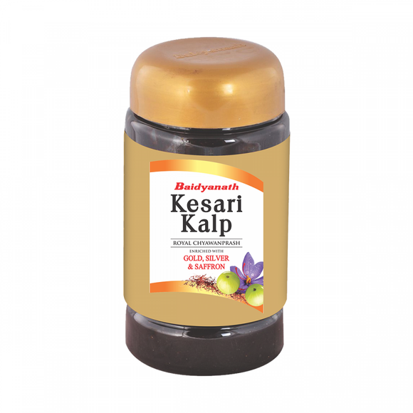 Baidyanath Kesari Kalp Royal Ayurvedic Chyawanprash-Helps To Boosts Immunity And Energy | Enriched With Gold, Silver And Saffron | 500 Gms