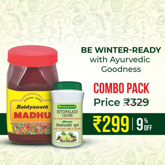 Baidyanath Winter Care Combo - This Winter Protect Yourself From Cold And Cough Naturally | Honey (Madhu) - 500gm, Sitopaladi Churna - 60gm