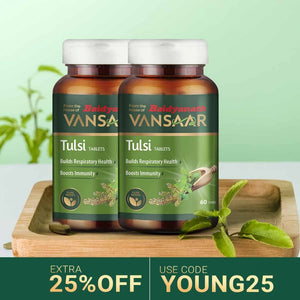 Baidyanath Vansaar Tulsi Tablets | From The House Of Baidyanath | Ayurvedic Immunity Booster | 60 Tablets (Pack Of 2)